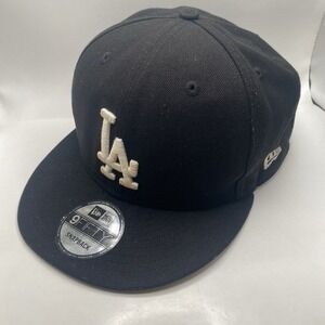 Los Angeles Dodgers Hat Blackout New Era Black 9Fifty SnapBack Cleaned VGC